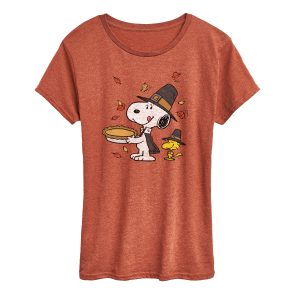 Peanuts - Thanksgiving Scene - Women's Short Sleeve Graphic T-Shirt