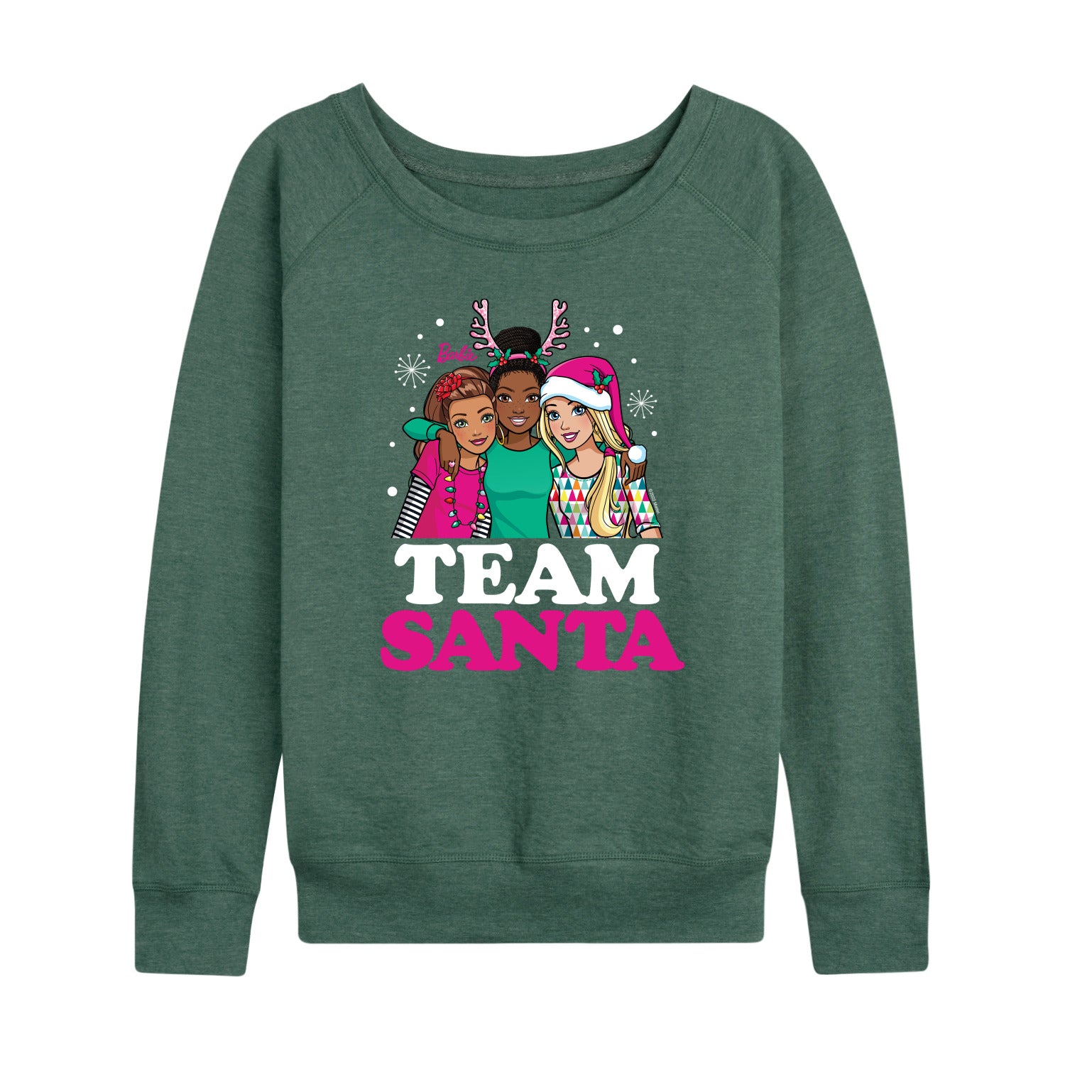Barbie - Holidays & Christmas - Team Santa - Women's Lightweight French Terry Long Sleeve Shirt - Image 2
