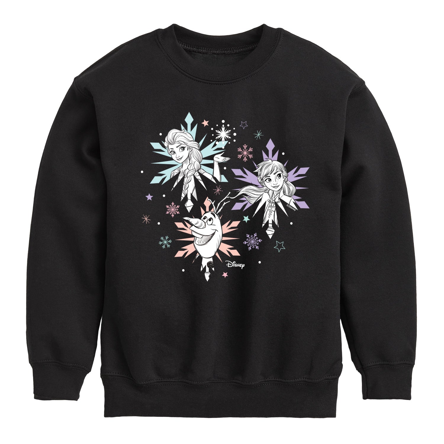 Frozen 2 - Anna Elsa Olaf Snow - Toddler And Youth Crewneck Fleece Sweatshirt - Image 2