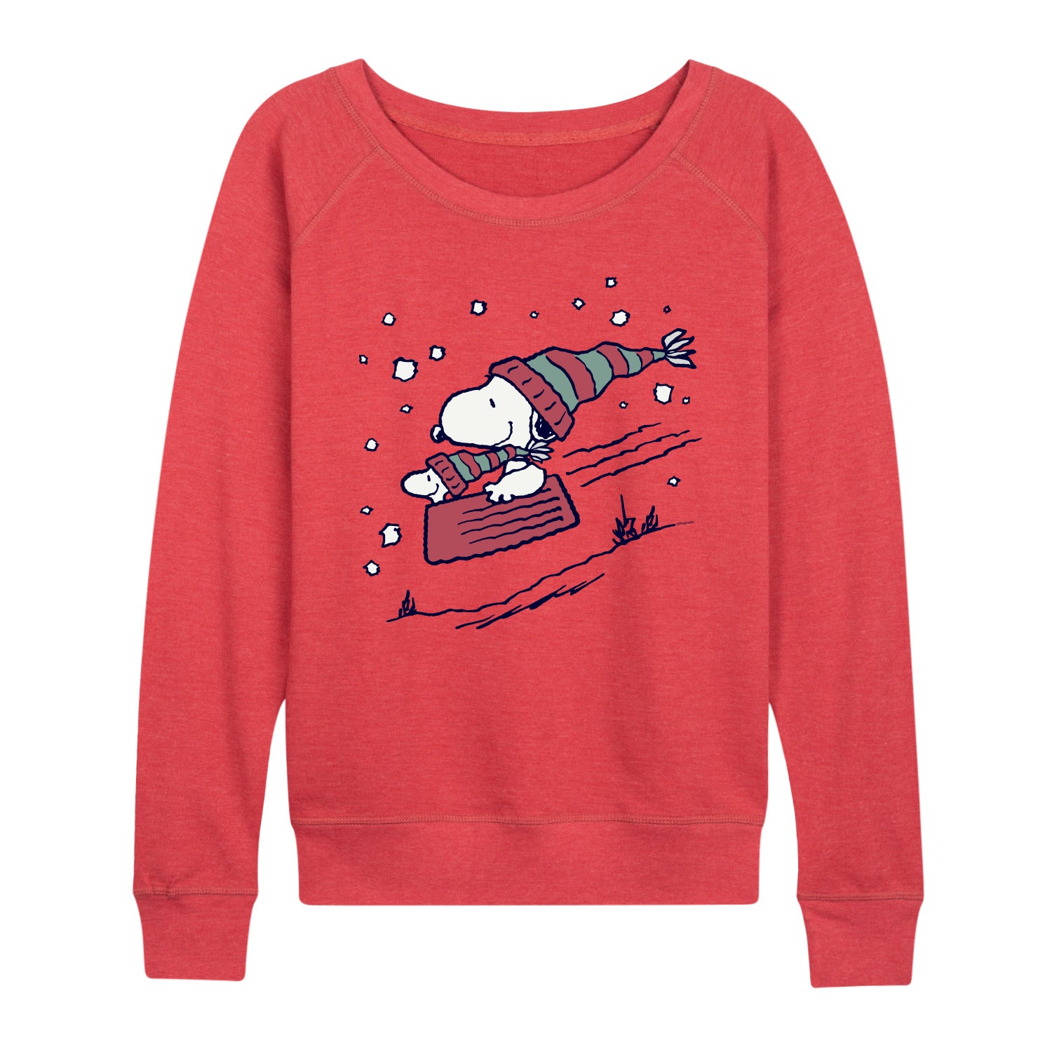 Peanuts - Snoopy Sledding - Women's Lightweight French Terry Long Sleeve Shirt