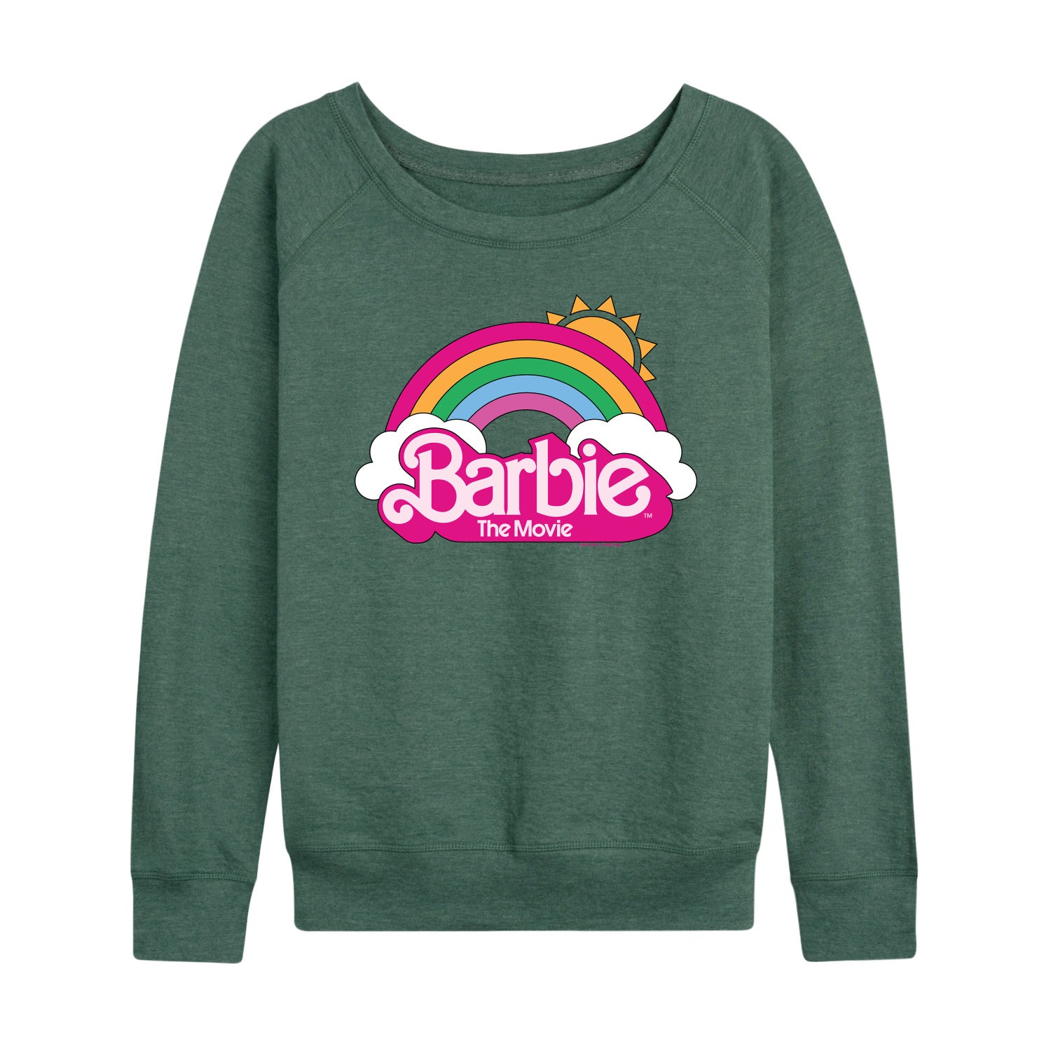 Barbie the Movie - Barbie Logo Rainbow - Women's Lightweight French Terry Long Sleeve Shirt - Image 3