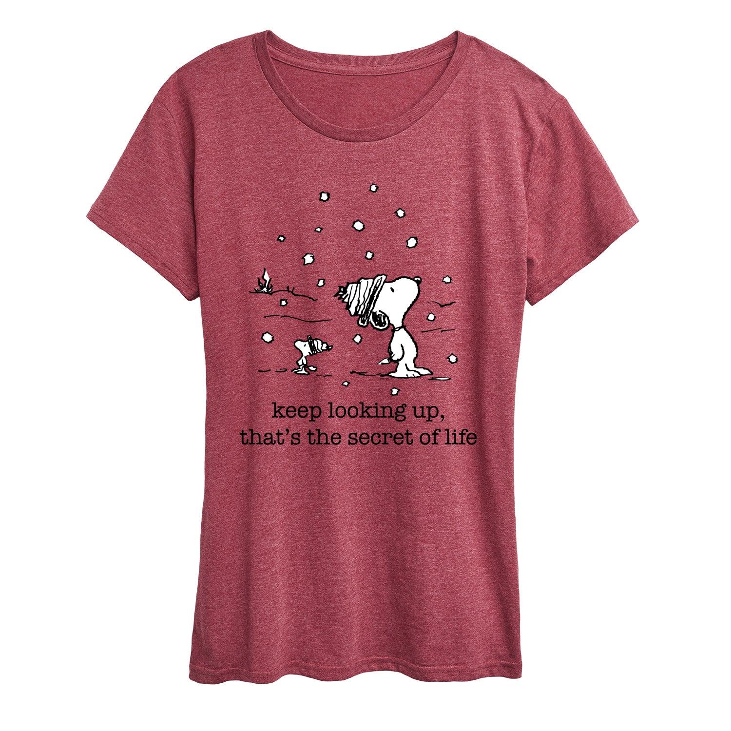Peanuts - Dec Snoopy Woodstock Snowfall - Women's Short Sleeve Graphic T-Shirt