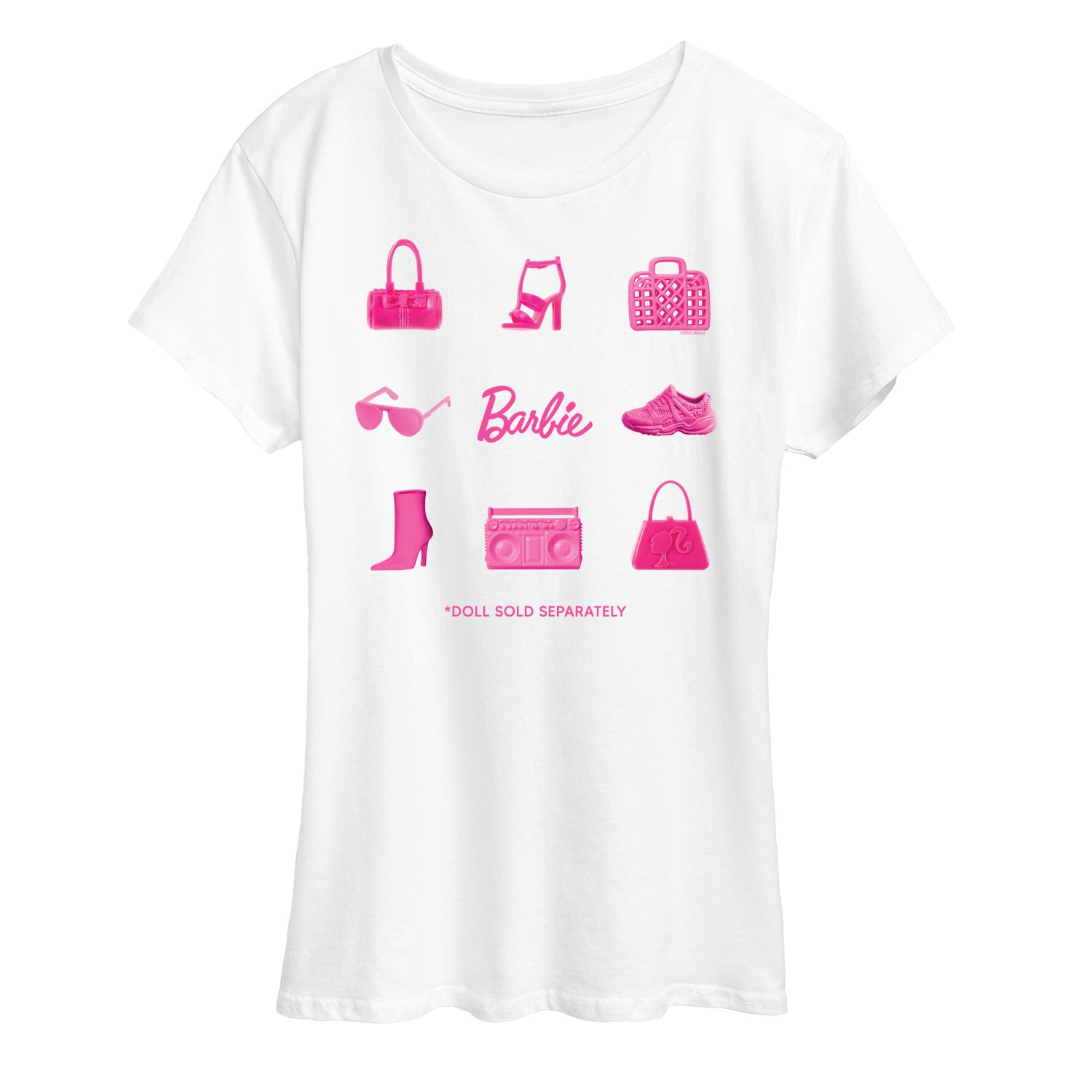 Barbie - Iconic Purse. Shoes. Sunglasses. & Boombox - Doll Sold Separately - Women's Short Sleeve Graphic T-Shirt - Image 3