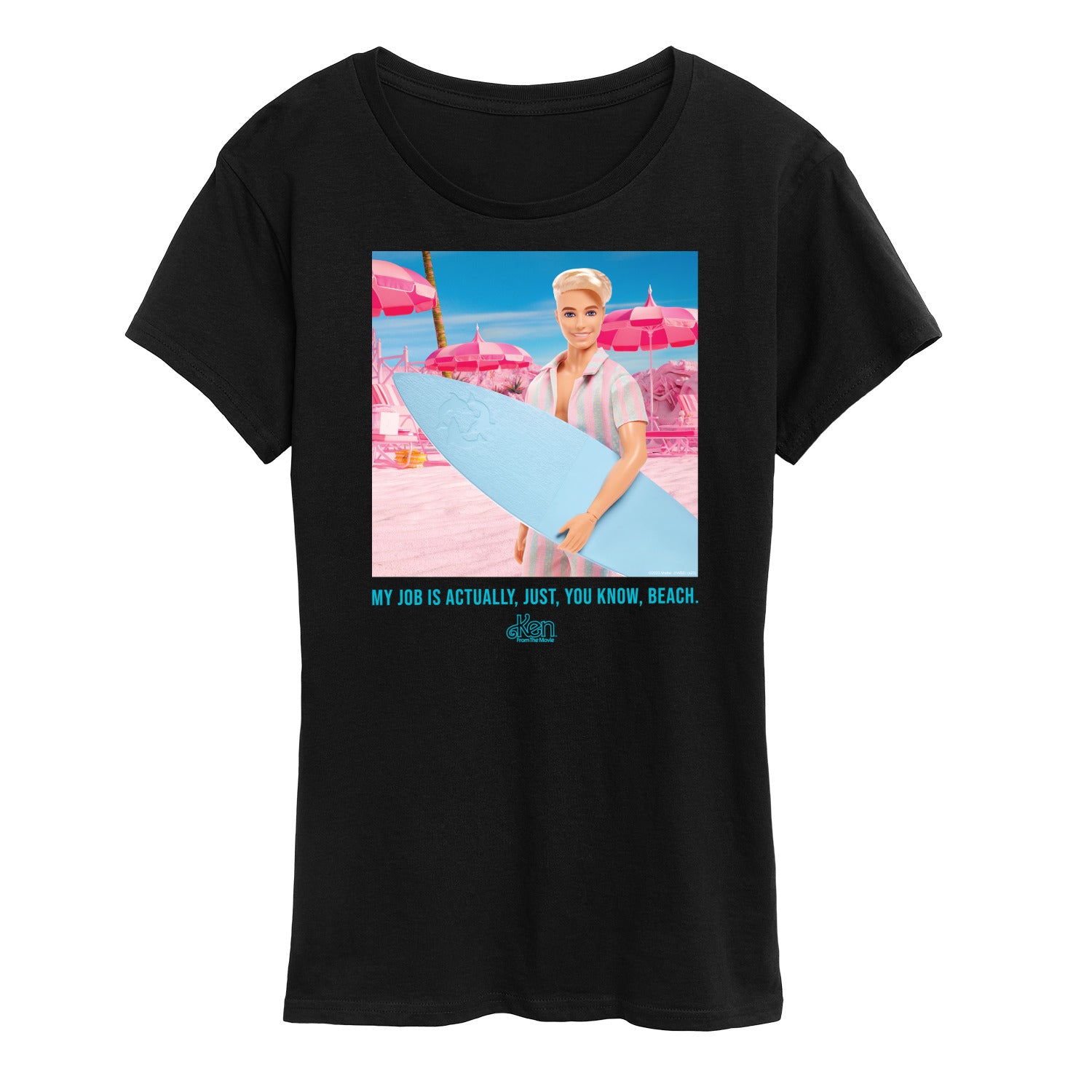 Barbie The Movie - Ken My Job Is Beach - Women's Short Sleeve Graphic T-Shirt