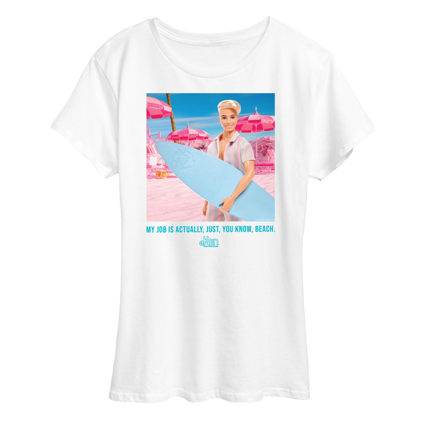 Barbie The Movie - Ken My Job Is Beach - Women's Short Sleeve Graphic T-Shirt - Image 2