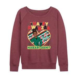 Barbie - Winter Holidays Habari Gani - Women's Lightweight French Terry Long Sleeve Shirt