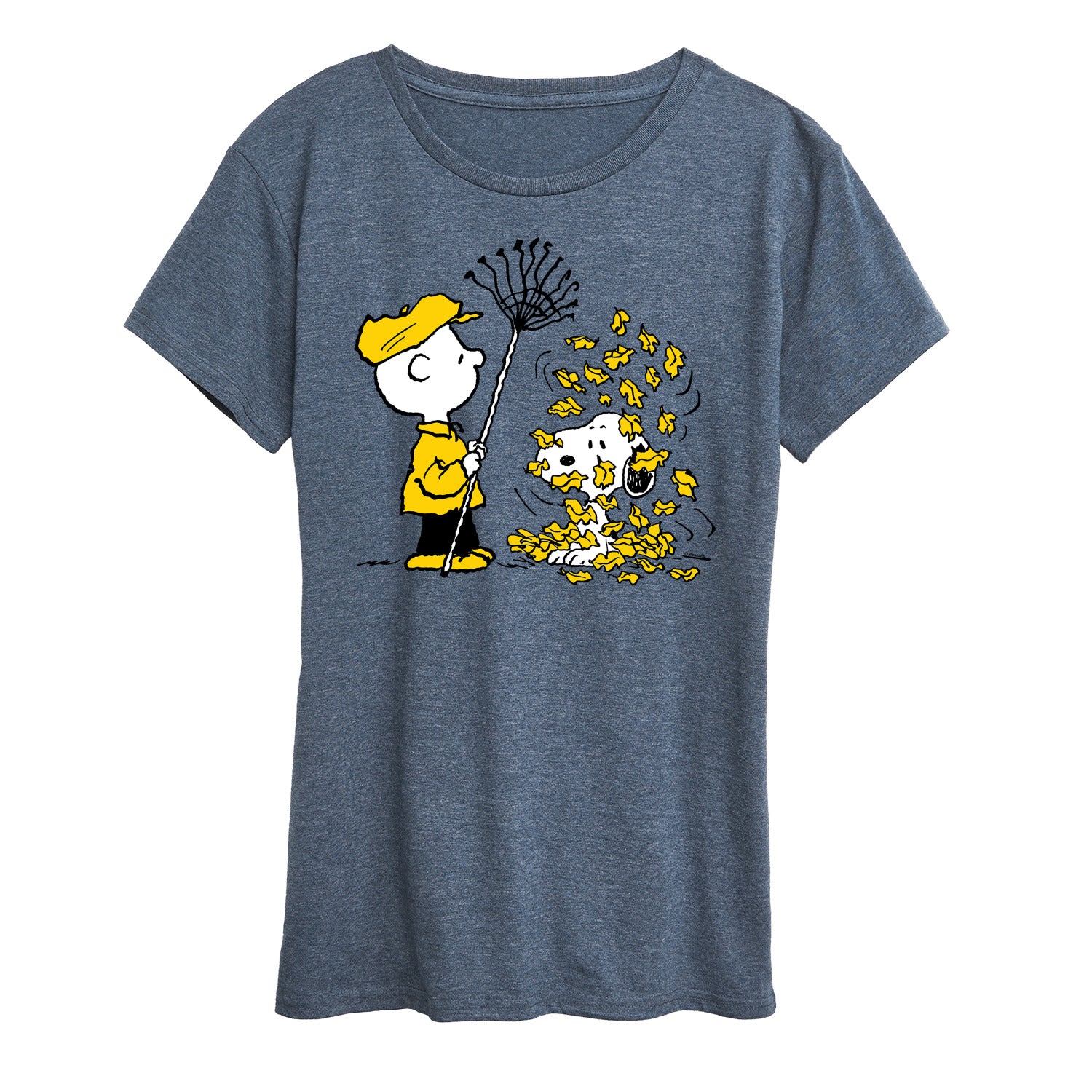 Peanuts - Charlie Brown Snoopy Fall Leaves - Women's Short Sleeve Graphic T-Shirt - Image 2