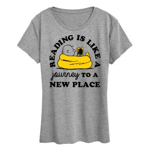 Peanuts - Reading Is Like A Journey To A New Place - Women's Short Sleeve Graphic T-Shirt