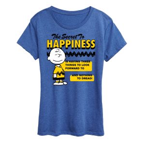 Peanuts - Secret To Happiness - Women's Short Sleeve Graphic T-Shirt