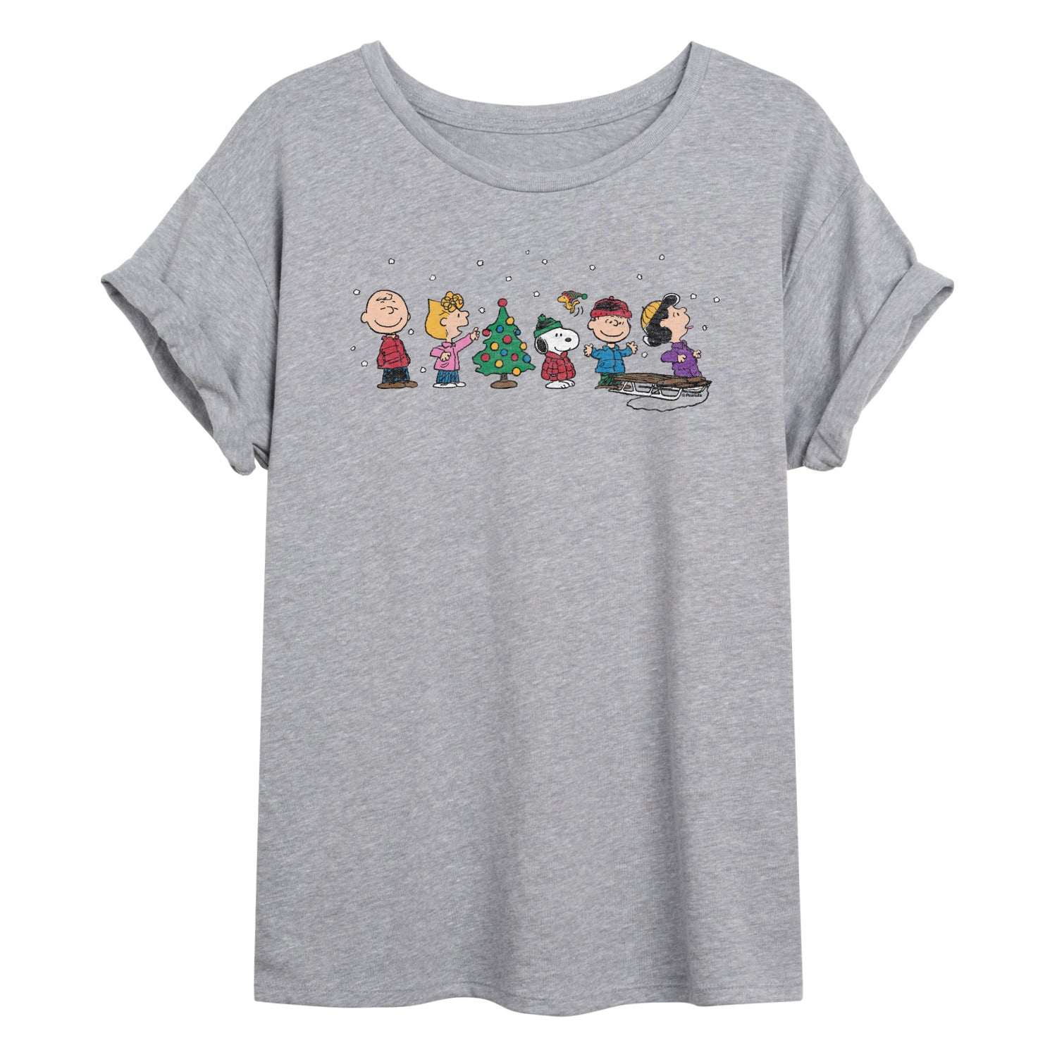 Peanuts - Christmas Snoopy And Friends - Women's Oversized Graphic T-Shirt - Image 2