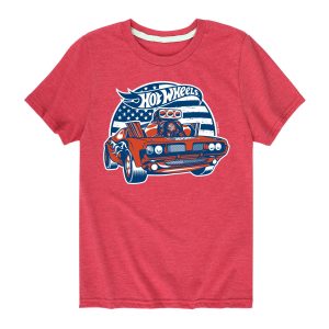 Youth Boys' Hot Wheels American Flag Hotrod Short Sleeve Tee