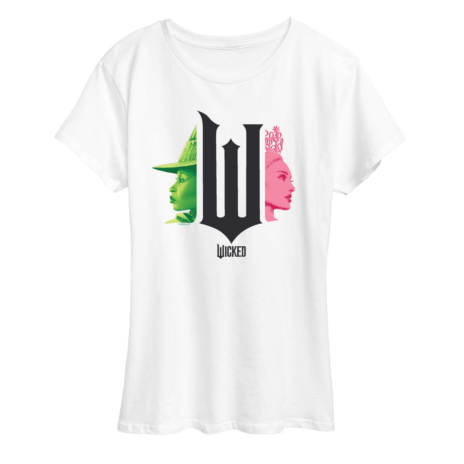 Wicked - Elphaba And Glinda Side Profile - Women's Short Sleeve Graphic T-Shirt - Image 3