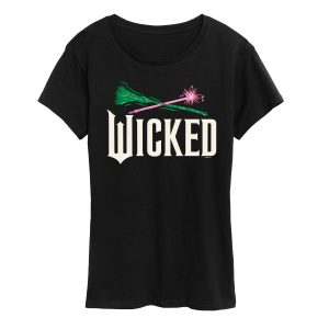 Wicked: Part 2 -  Wand And Broomstick Logo - Women's Short Sleeve Graphic T-Shirt