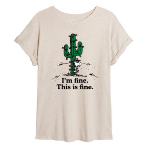 Peanuts - Im Fine Spike - Womens Oversized Graphic T-Shirt