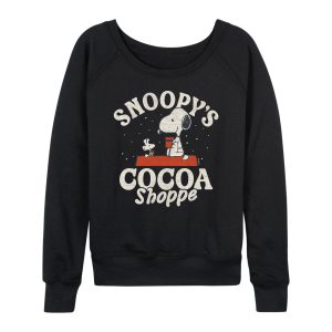 Peanuts - Snoopys Cocoa Shoppe - Women's French Terry Long Sleeve Pullover