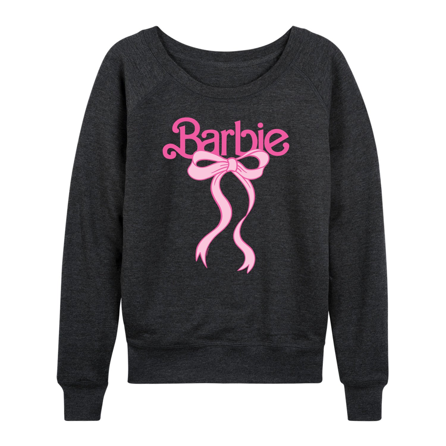 Barbie - Logo Coquette Bow - Women's French Terry Long Sleeve Shirt - Image 3