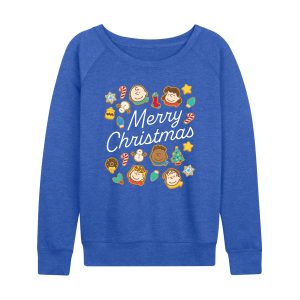 Peanuts - Merry Christmas Cookies - Women's French Terry Long Sleeve Pullover