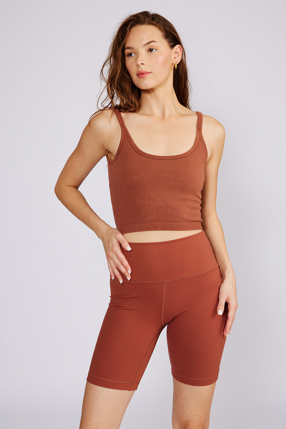 Cream Yoga Women's Kendall cami bra tank rust