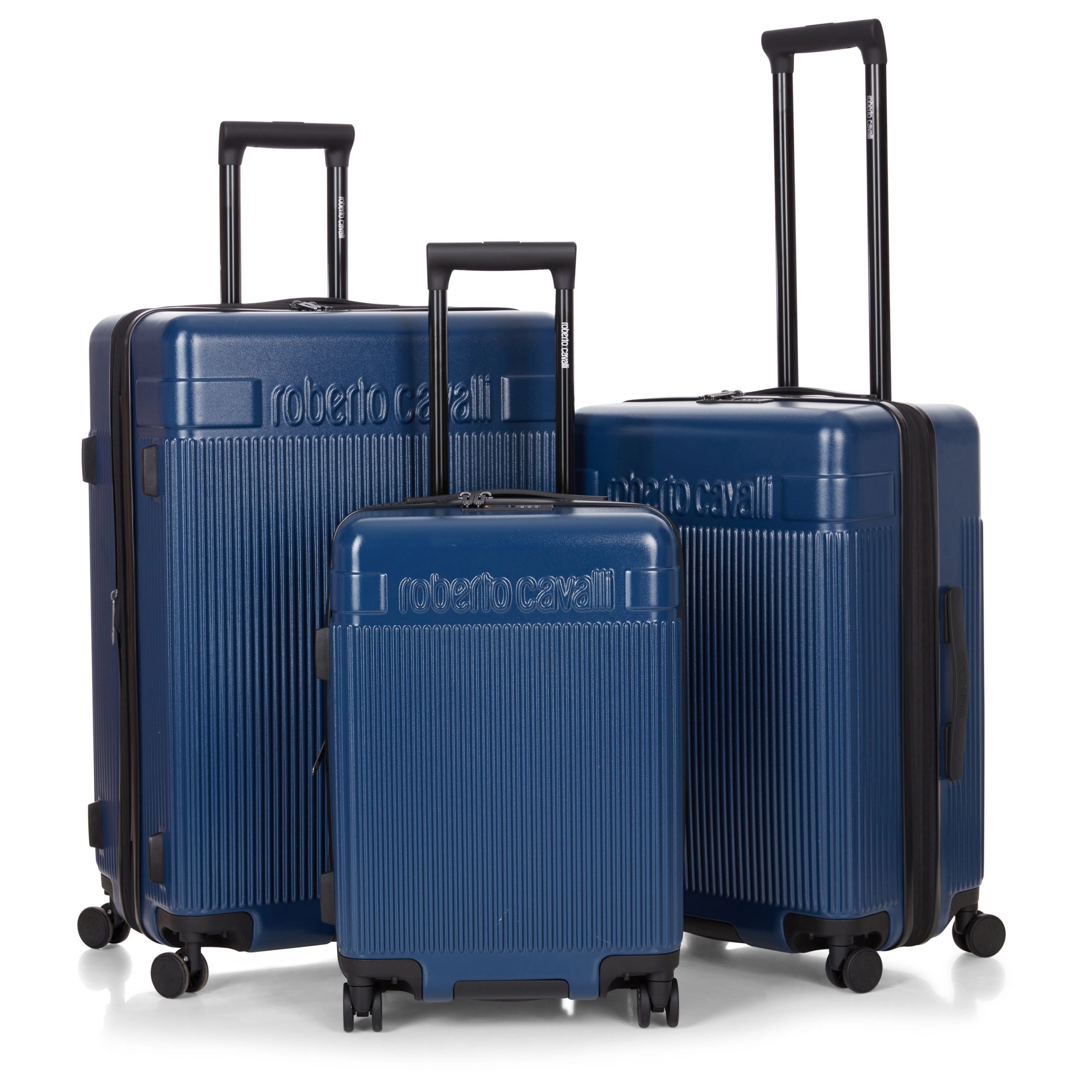 Roberto Cavalli 3 Piece Luggage Set with Expandable Hard Shell & 8 Spinner Wheels