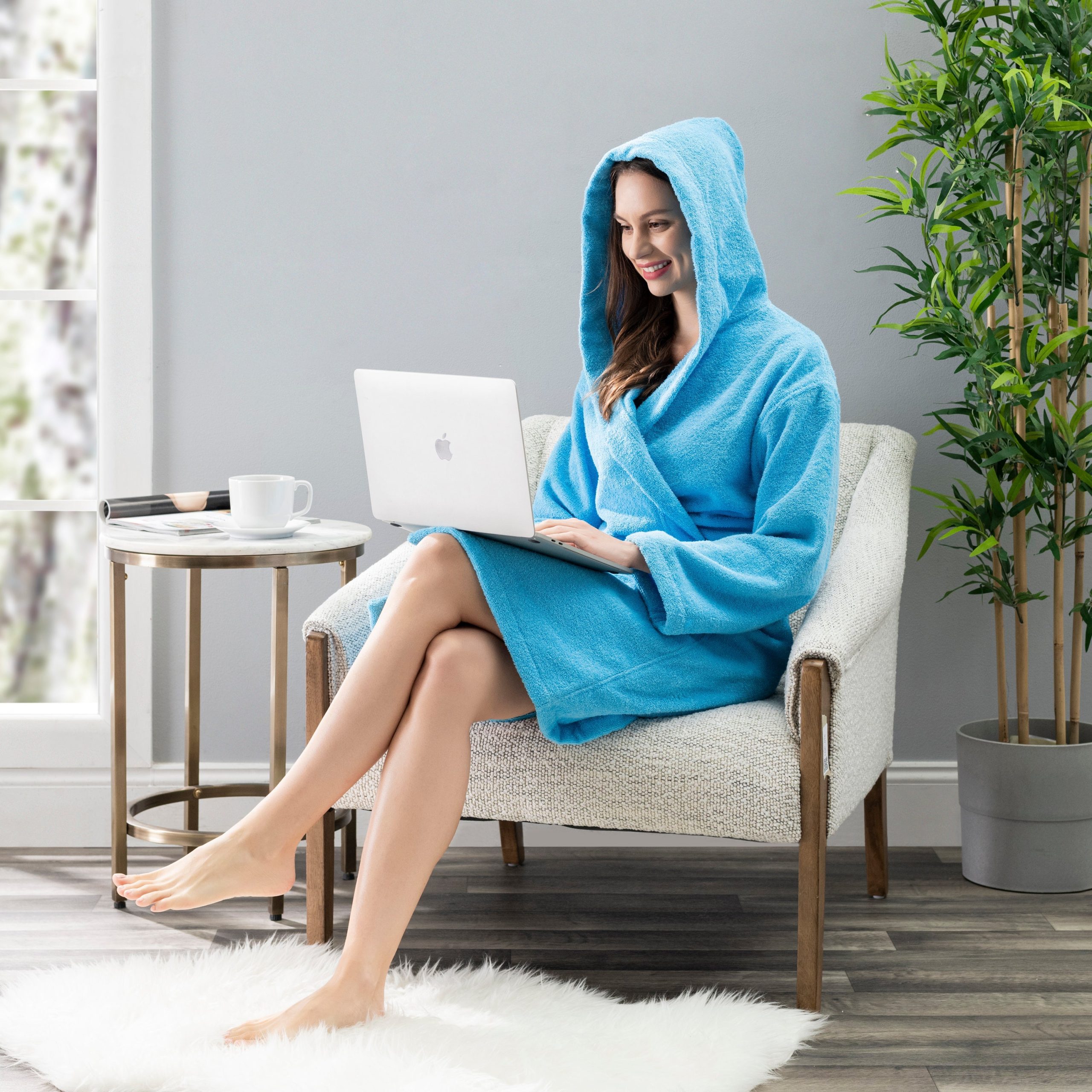 Classic Turkish Towels Nine West Hooded Terry Robe - 100% Turkish Cotton - Image 6