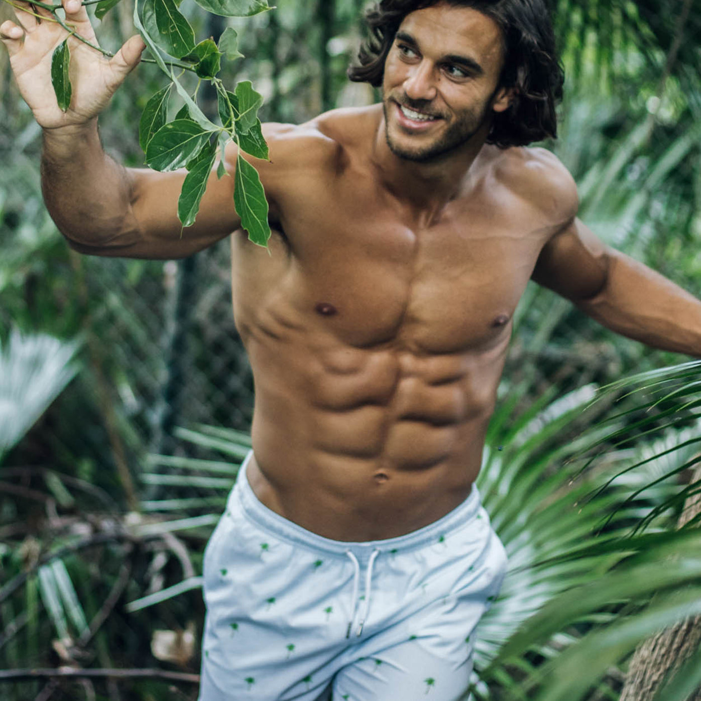 Bermies Palm Stripes Swim Trunks - Image 2