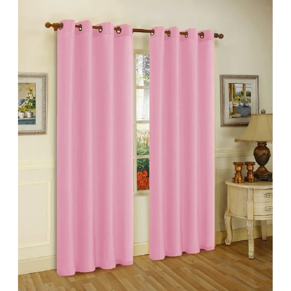 J&V Textiles 2 Panels Solid Grommet Faux Silk Window Curtain Drapes Treatment in 84 Length - Image 20