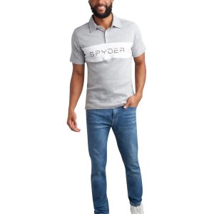 Spyder Men's Short Sleeve Interlock Color Block - Heather Grey