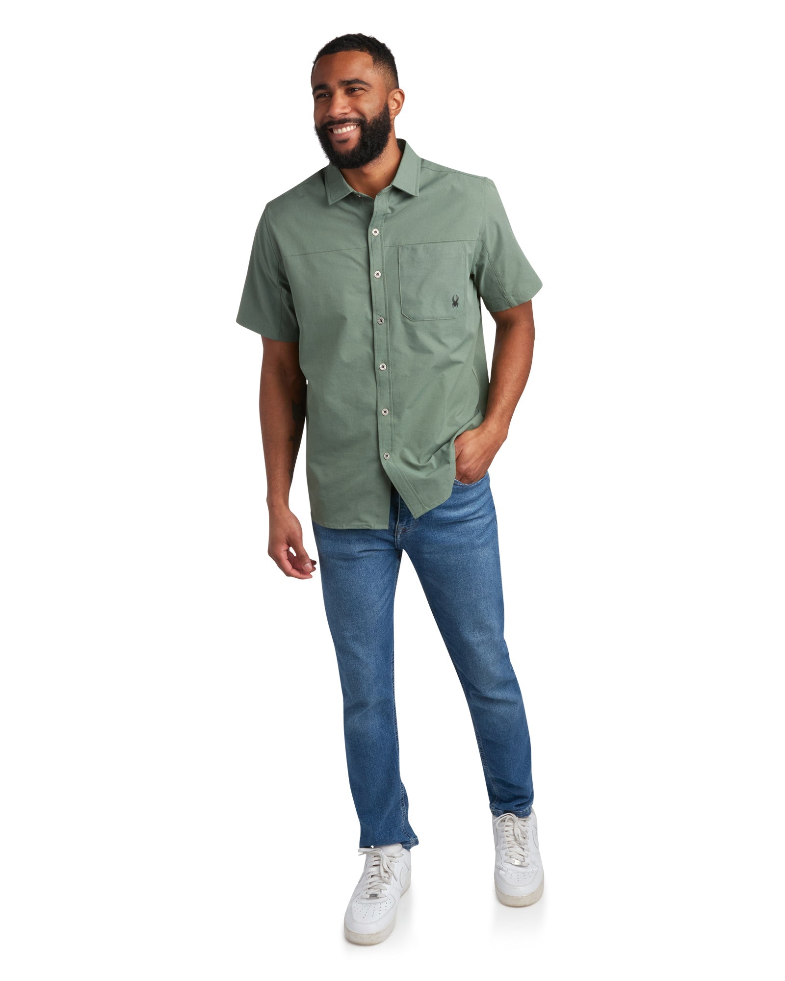 Spyder Men's Short Sleeve Ripstop - Spruce Green - Image 3