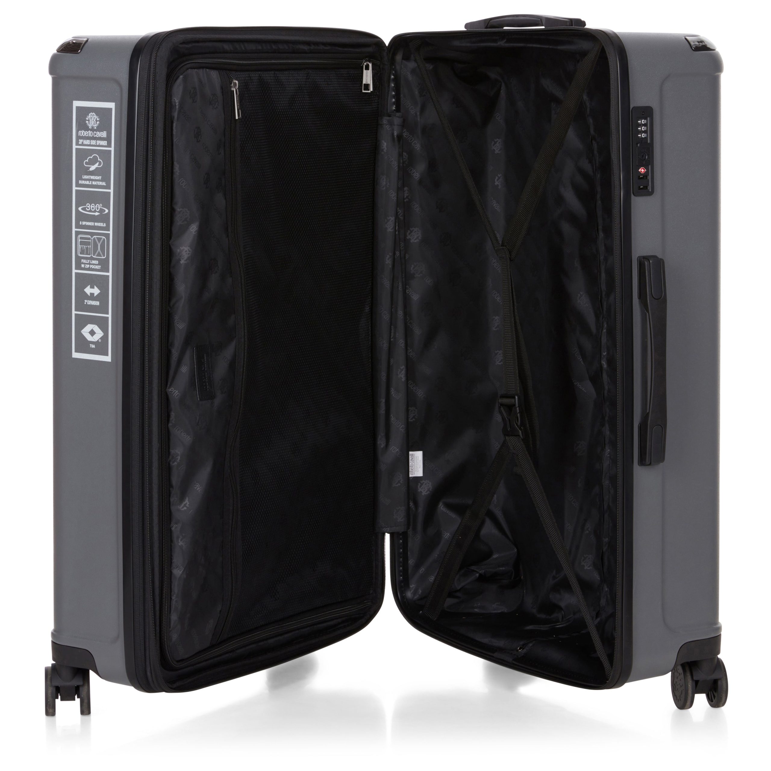 Roberto Cavalli 3 Piece Luggage Set with Expandable Hard Shell & 8 Spinner Wheels - Image 11