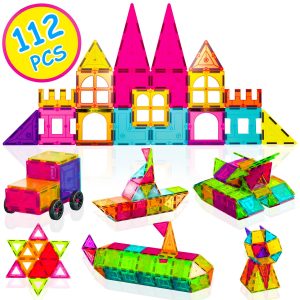 Contixo ST4 Magnetic Tiles 112 PCs 3D Building Blocks