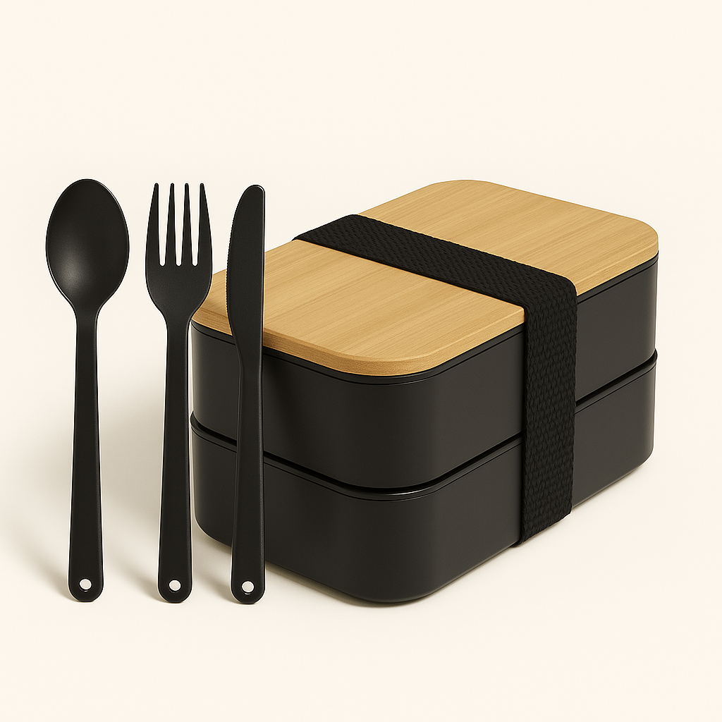 Moritz & Moritz Premium Bento Box for Adults Black ?C 2-Tier 46 oz Lunch Container Box with Bamboo Lid - Image 14