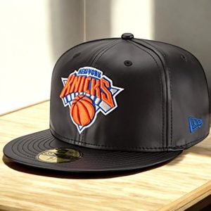 New Era Men's Nba 59Fifty Faux Leather Fitted Cap New York Knicks - 70344057