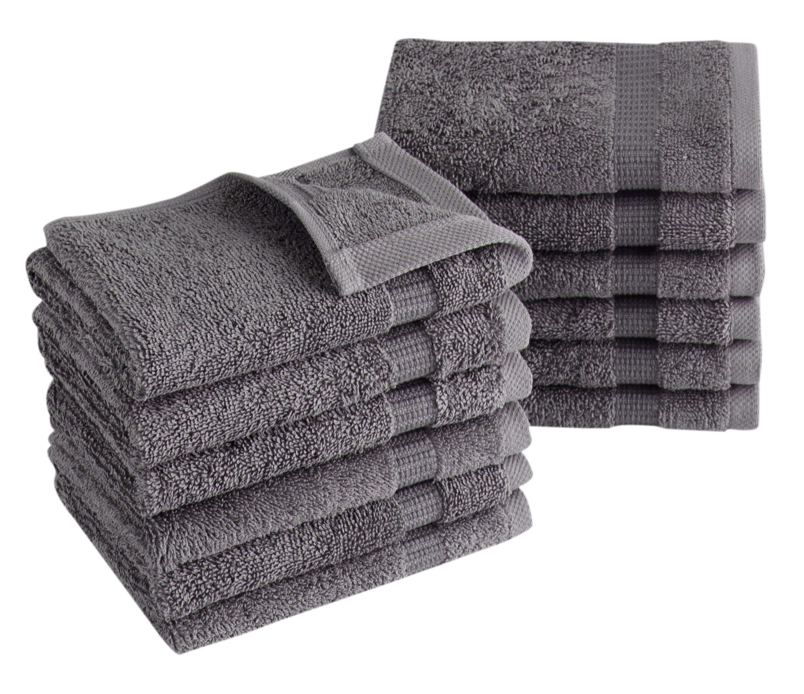 Classic Turkish Towels Villa Turkish Cotton Hotel Collection Washcloths - 12 Pieces - Image 7