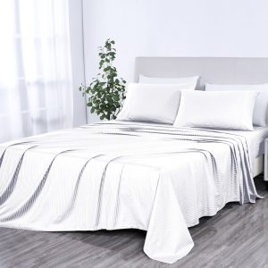 Kathy Ireland 500 Thread Count Damask Stripe Sheet Set with Optifit