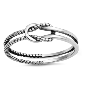 Sterling Silver Rope Braided Knot Ring