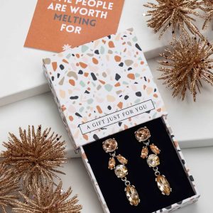 Don't AsK Amber & Topaz Crystal Drop Earrings