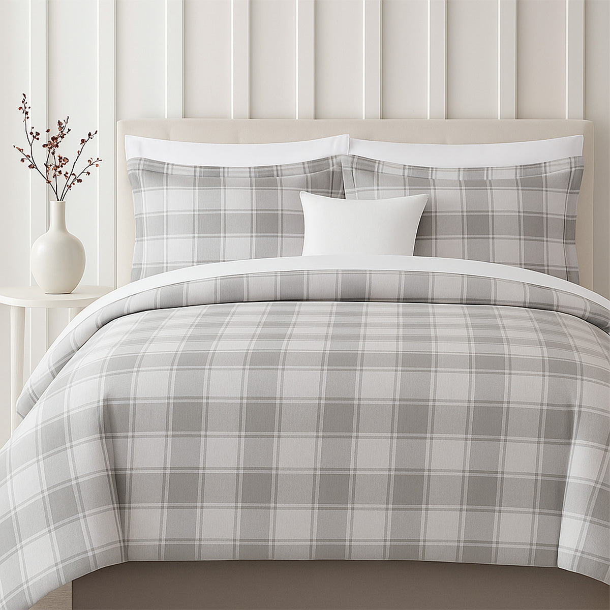 Bibb Home 3-Piece Flannel Duvet Cover Set - Image 2
