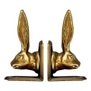 Fox Run Rabbit Decorative Bookend Set. 100% Iron. 4.7 x 4 x 8.6 Heavy Bookends