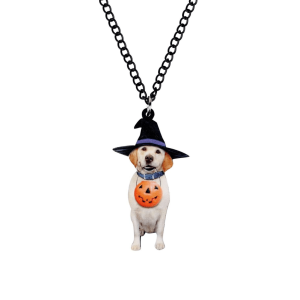 Trick Or Treating Dog Pendant Necklace