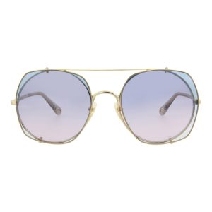 Chlo?? Square-Frame Metal Sunglasses