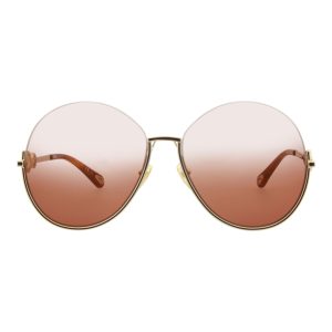Chlo?? Round-Frame Metal Sunglasses