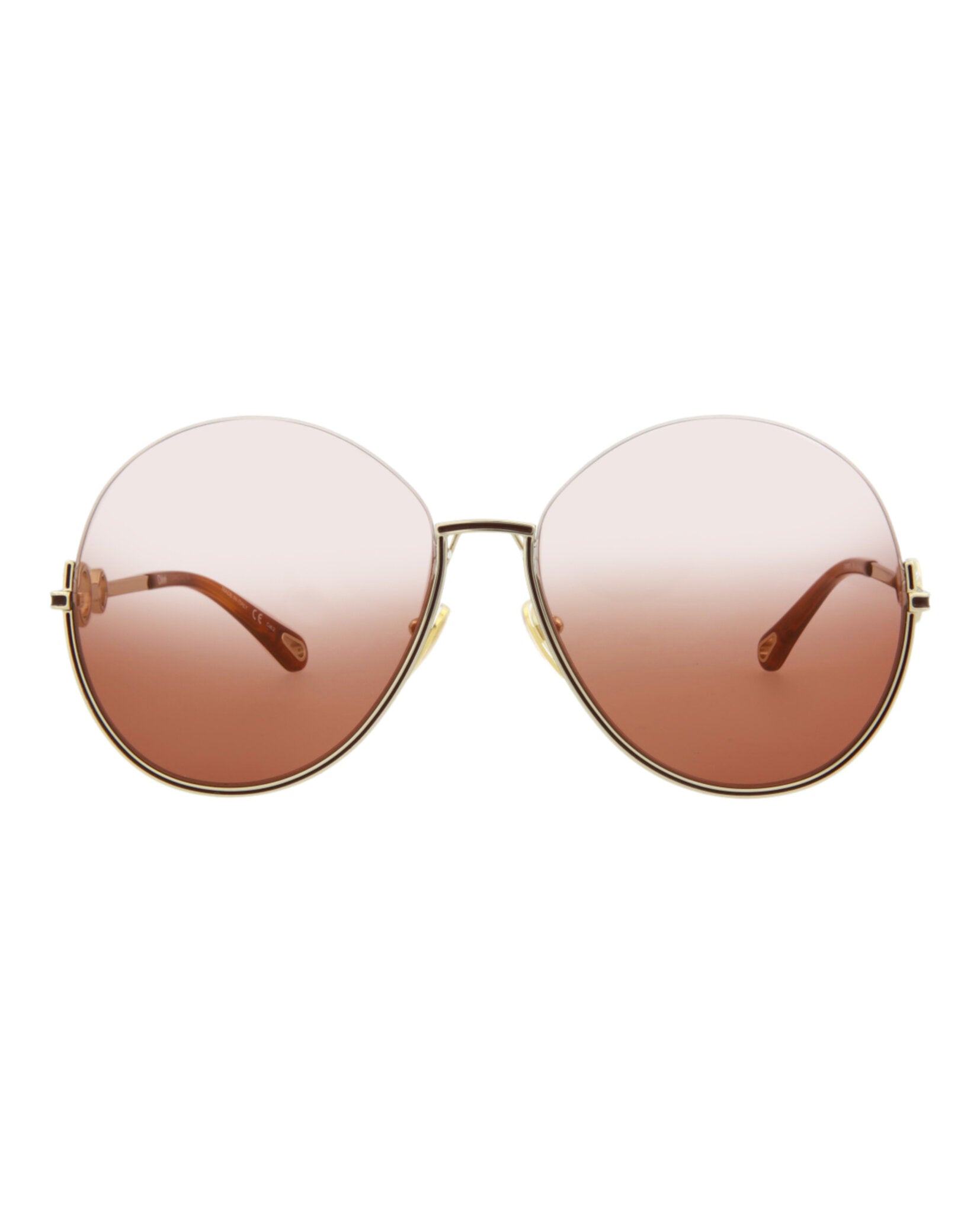 Chlo?? Round-Frame Metal Sunglasses