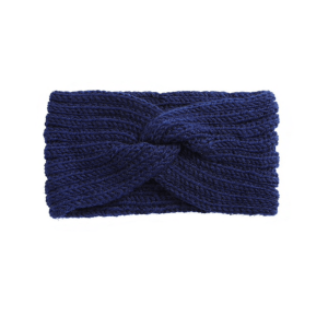 Navy Blue Knit Twisted Headband