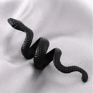 Black Gunmetal Spiraled Snake Ring