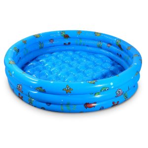 Fresh Fab Finds 51x13 Inflatable Swimming Pool Blow Up Family Pool For 3 Kids Foldable Swim Ball Pool Center w/ 4 Valves Bottom Water Drain Plug For Indoor Backyard