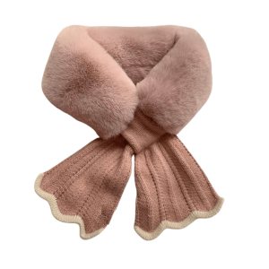 Chic Faux Imitation Fur Collar Scarf in Dusty Rose