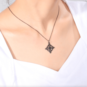 Black Celtic Pendant Necklace