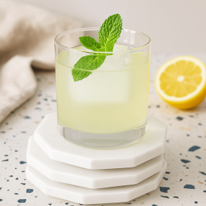 3P Experts White Marble Coaster - Set 4 of 4