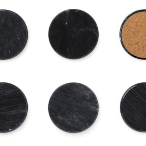 Fox Run Black Marble Coaster S/6