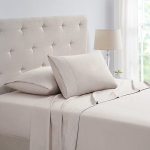 Kathy Ireland 4 Piece Waffle Hem Sheet Set